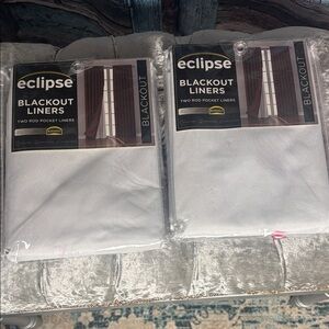 Eclipse Blackout Two (Pair) Rod Pocket Liners in white Set of 2 pair , 27”x 80”